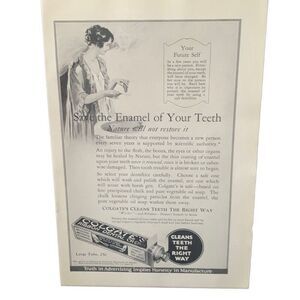 Vintage 1923 Colgate Save The Enamel of Your Teeth Ad Advertisement